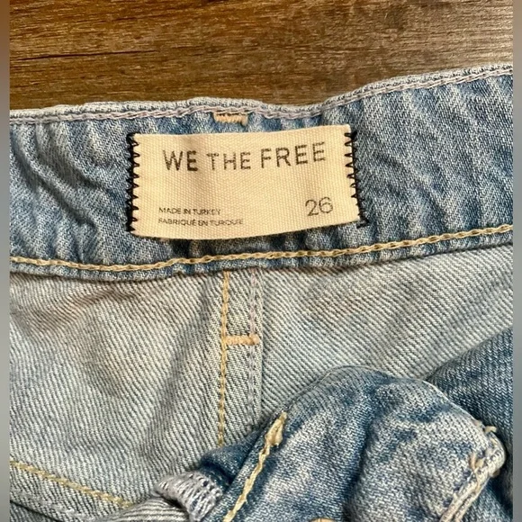 We The Free Jeans Flared Size 26 Flare Boho Free People Raw Hem Denim Blue - Picture 8 of 13